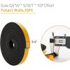 image50 Feet Weather Stripping Door Seal 12quot Wide X 18quot Thick Door Seal Strip High Density Foam Tape Adhesive Strip for Door SoundproofingWindow Insulation 12quot x 18quot x 50FTWhiteBlack