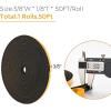 image50 Feet Weather Stripping Door Seal 12quot Wide X 18quot Thick Door Seal Strip High Density Foam Tape Adhesive Strip for Door SoundproofingWindow Insulation 12quot x 18quot x 50FTWhiteBlack