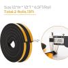 image50 Feet Weather Stripping Door Seal 12quot Wide X 18quot Thick Door Seal Strip High Density Foam Tape Adhesive Strip for Door SoundproofingWindow Insulation 12quot x 18quot x 50FTWhiteBlack