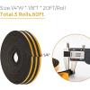 image50 Feet Weather Stripping Door Seal 12quot Wide X 18quot Thick Door Seal Strip High Density Foam Tape Adhesive Strip for Door SoundproofingWindow Insulation 12quot x 18quot x 50FTWhiteBlack