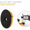image50 Feet Weather Stripping Door Seal 12quot Wide X 18quot Thick Door Seal Strip High Density Foam Tape Adhesive Strip for Door SoundproofingWindow Insulation 12quot x 18quot x 50FTWhiteBlack