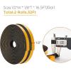 image50 Feet Weather Stripping Door Seal 12quot Wide X 18quot Thick Door Seal Strip High Density Foam Tape Adhesive Strip for Door SoundproofingWindow Insulation 12quot x 18quot x 50FTWhiteBlack