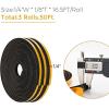 image50 Feet Weather Stripping Door Seal 12quot Wide X 18quot Thick Door Seal Strip High Density Foam Tape Adhesive Strip for Door SoundproofingWindow Insulation 12quot x 18quot x 50FTWhiteBlack