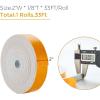 image50 Feet Weather Stripping Door Seal 12quot Wide X 18quot Thick Door Seal Strip High Density Foam Tape Adhesive Strip for Door SoundproofingWindow Insulation 12quot x 18quot x 50FTWhiteWhite