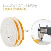 image50 Feet Weather Stripping Door Seal 12quot Wide X 18quot Thick Door Seal Strip High Density Foam Tape Adhesive Strip for Door SoundproofingWindow Insulation 12quot x 18quot x 50FTWhiteWhite