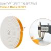 image50 Feet Weather Stripping Door Seal 12quot Wide X 18quot Thick Door Seal Strip High Density Foam Tape Adhesive Strip for Door SoundproofingWindow Insulation 12quot x 18quot x 50FTWhiteWhite