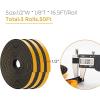 image50 Feet Weather Stripping Door Seal 12quot Wide X 18quot Thick Door Seal Strip High Density Foam Tape Adhesive Strip for Door SoundproofingWindow Insulation 12quot x 18quot x 50FTWhiteBlack