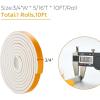 image50 Feet Weather Stripping Door Seal 12quot Wide X 18quot Thick Door Seal Strip High Density Foam Tape Adhesive Strip for Door SoundproofingWindow Insulation 12quot x 18quot x 50FTWhiteWhite