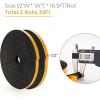 image50 Feet Weather Stripping Door Seal 12quot Wide X 18quot Thick Door Seal Strip High Density Foam Tape Adhesive Strip for Door SoundproofingWindow Insulation 12quot x 18quot x 50FTWhiteBlack