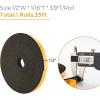 image50 Feet Weather Stripping Door Seal 12quot Wide X 18quot Thick Door Seal Strip High Density Foam Tape Adhesive Strip for Door SoundproofingWindow Insulation 12quot x 18quot x 50FTWhiteBlack