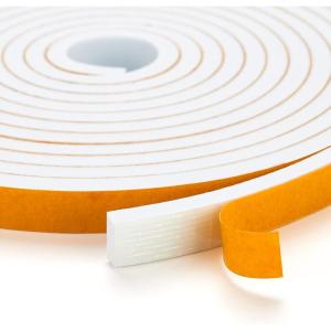image50 Feet Weather Stripping Door Seal 12quot Wide X 18quot Thick Door Seal Strip High Density Foam Tape Adhesive Strip for Door SoundproofingWindow Insulation 12quot x 18quot x 50FTWhiteWhite