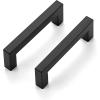 imageRavinte 10 Pack Square Bar Kitchen Cabinet Handles Gold Cabinet Pulls Drawer Pulls with 614 Inch Hole Center Kitchen Cabinet HardwareBlack