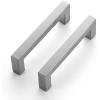 imageRavinte 10 Pack Square Bar Kitchen Cabinet Handles Gold Cabinet Pulls Drawer Pulls with 614 Inch Hole Center Kitchen Cabinet HardwareBrushed Nickel