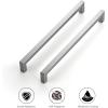 imageRavinte 10 Pack Square Bar Kitchen Cabinet Handles Gold Cabinet Pulls Drawer Pulls with 614 Inch Hole Center Kitchen Cabinet HardwareBrushed Nickel