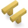 imageRavinte 10 Pack Square Bar Kitchen Cabinet Handles Gold Cabinet Pulls Drawer Pulls with 614 Inch Hole Center Kitchen Cabinet HardwareGold
