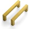 imageRavinte 10 Pack Square Bar Kitchen Cabinet Handles Gold Cabinet Pulls Drawer Pulls with 614 Inch Hole Center Kitchen Cabinet HardwareGold