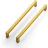 imageRavinte 10 Pack Square Bar Kitchen Cabinet Handles Gold Cabinet Pulls Drawer Pulls with 614 Inch Hole Center Kitchen Cabinet HardwareGold