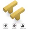 imageRavinte 10 Pack Square Bar Kitchen Cabinet Handles Gold Cabinet Pulls Drawer Pulls with 614 Inch Hole Center Kitchen Cabinet HardwareGold