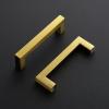 imageRavinte 10 Pack Square Bar Kitchen Cabinet Handles Gold Cabinet Pulls Drawer Pulls with 614 Inch Hole Center Kitchen Cabinet HardwareGold