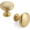 imageRavinte 5 Pack Brushed Brass Solid Kitchen Cabinet Knobs Zinc Alloy Door Knobs Cabinet Hardware Gold Dresser Drawer Handles Drawer Pulls with ScrewdriverAntique