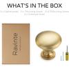 imageRavinte 5 Pack Brushed Brass Solid Kitchen Cabinet Knobs Zinc Alloy Door Knobs Cabinet Hardware Gold Dresser Drawer Handles Drawer Pulls with ScrewdriverAntique