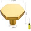 imageRavinte 5 Pack Brushed Brass Solid Kitchen Cabinet Knobs Zinc Alloy Door Knobs Cabinet Hardware Gold Dresser Drawer Handles Drawer Pulls with ScrewdriverModern
