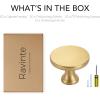 imageRavinte 5 Pack Brushed Brass Solid Kitchen Cabinet Knobs Zinc Alloy Door Knobs Cabinet Hardware Gold Dresser Drawer Handles Drawer Pulls with ScrewdriverCasual