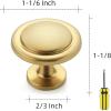 imageRavinte 5 Pack Brushed Brass Solid Kitchen Cabinet Knobs Zinc Alloy Door Knobs Cabinet Hardware Gold Dresser Drawer Handles Drawer Pulls with ScrewdriverRetro