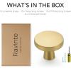 imageRavinte 5 Pack Brushed Brass Solid Kitchen Cabinet Knobs Zinc Alloy Door Knobs Cabinet Hardware Gold Dresser Drawer Handles Drawer Pulls with ScrewdriverRustic