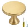 imageRavinte 5 Pack Brushed Brass Solid Kitchen Cabinet Knobs Zinc Alloy Door Knobs Cabinet Hardware Gold Dresser Drawer Handles Drawer Pulls with ScrewdriverCasual