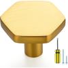imageRavinte 5 Pack Brushed Brass Solid Kitchen Cabinet Knobs Zinc Alloy Door Knobs Cabinet Hardware Gold Dresser Drawer Handles Drawer Pulls with ScrewdriverModern