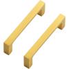imageRavinte 20 Pack Solid 5 Inch Square Cabinet Handles  Brushed Brass Drawer Pulls  Kitchen Hardware and Handles20