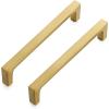imageRavinte 20 Pack Solid 5 Inch Square Cabinet Handles  Brushed Brass Drawer Pulls  Kitchen Hardware and Handles20