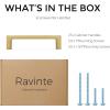imageRavinte 20 Pack Solid 5 Inch Square Cabinet Handles  Brushed Brass Drawer Pulls  Kitchen Hardware and Handles25