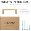 imageRavinte 20 Pack Solid 5 Inch Square Cabinet Handles  Brushed Brass Drawer Pulls  Kitchen Hardware and Handles5