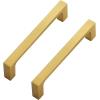 imageRavinte 20 Pack Solid 5 Inch Square Cabinet Handles  Brushed Brass Drawer Pulls  Kitchen Hardware and Handles5