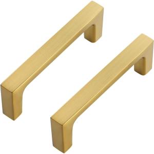 imageRavinte 20 Pack Solid 5 Inch Square Cabinet Handles  Brushed Brass Drawer Pulls  Kitchen Hardware and Handles15